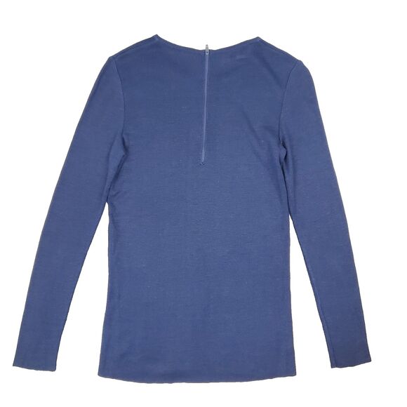 Rare Vintage 70s Goldworm Tussah Silk Knit Top Royal Blue Italy Luxury Designer - Picture 2 of 11